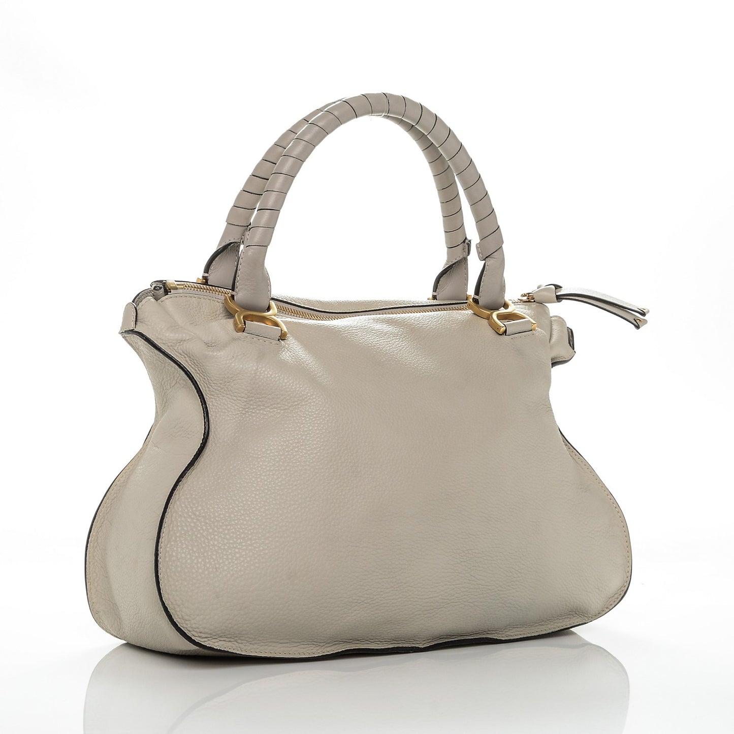 Calfskin Large Marcie Satchel Dove
