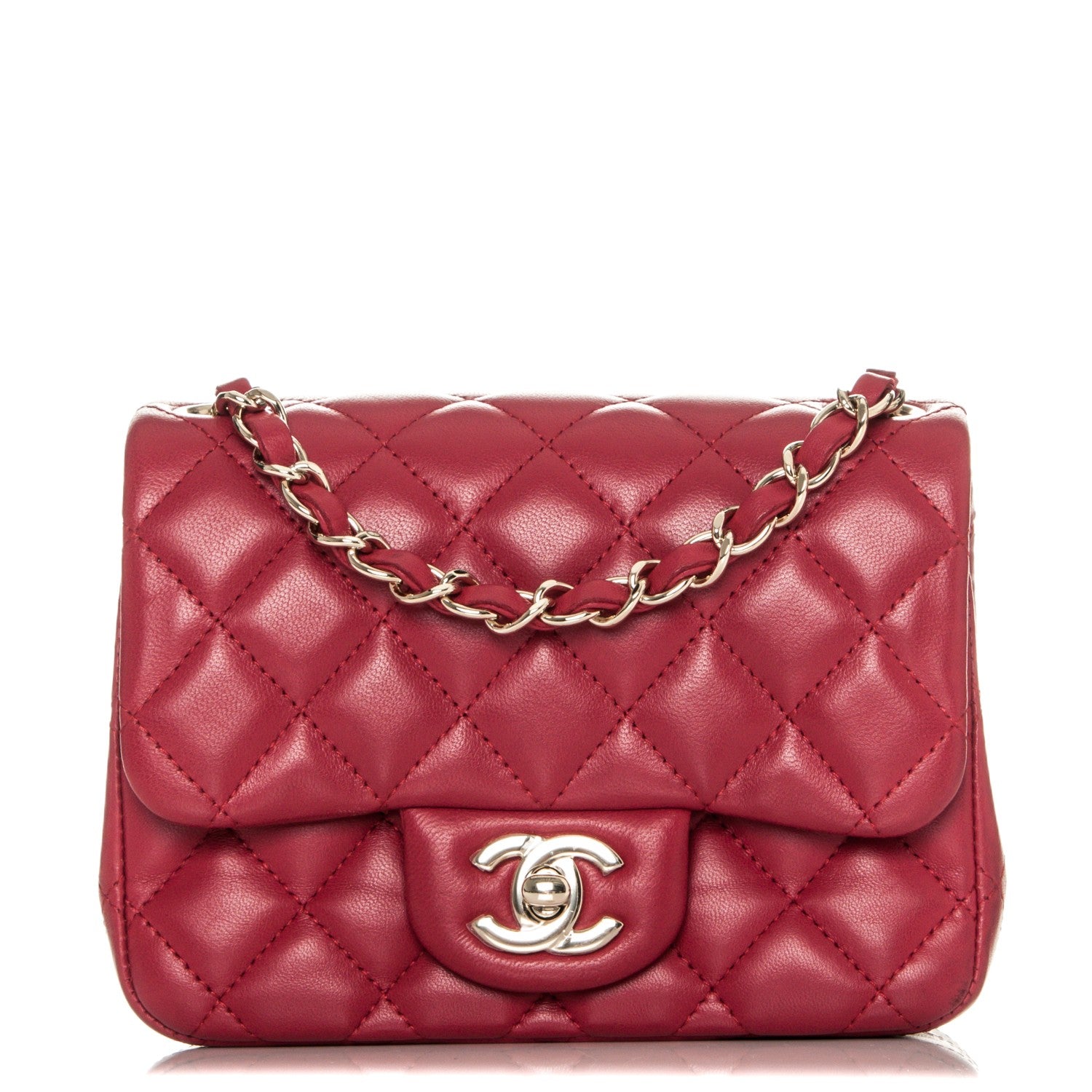 Chanel Lambskin Quilted Mini Square Flap Fuchsia 1 of 8