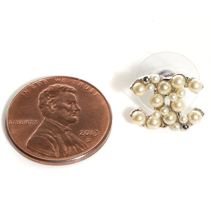 Chanel Pearl CC Earrings Silver 2 of 4