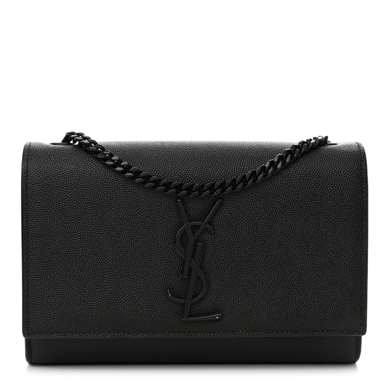 Saint Laurent Grain De Poudre Small Monogram Monochrome Kate Satchel Black 1 of 10