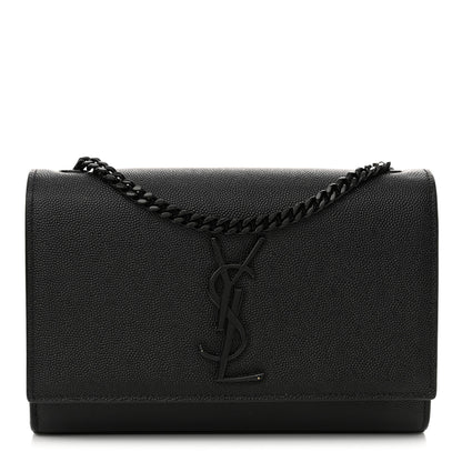 Saint Laurent Grain De Poudre Small Monogram Monochrome Kate Satchel Black 1 of 10