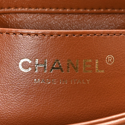 Chanel Lambskin Wenge Quilted Mini Fashion Wood Square Flap Light Brown 6 of 10