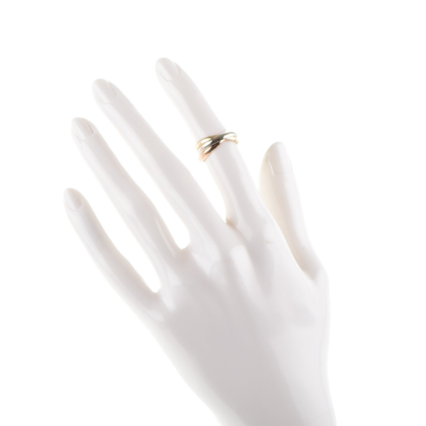 18K Pink Yellow White Gold Small Trinity Ring 48 4.5