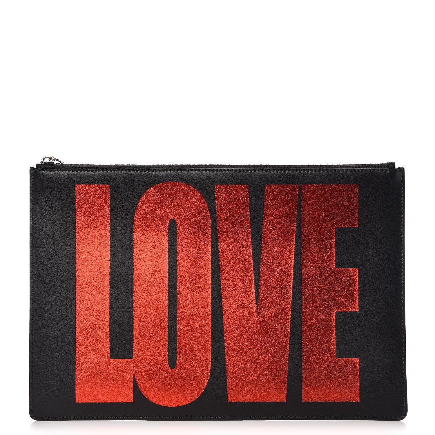 Givenchy Calfskin Love Print Medium Flat Pouch Black 1 of 9
