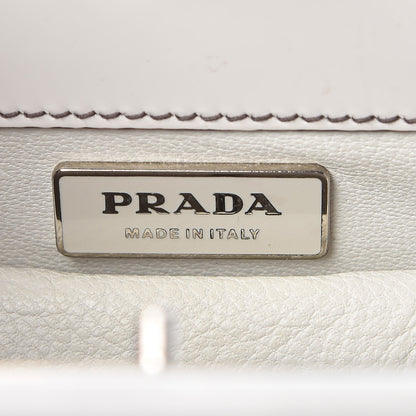 Prada Spazzolato Logo Print Framed Bag Quarzo 6 of 11