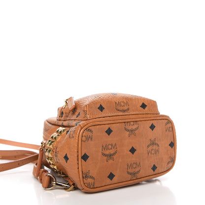 MCM Visetos Side Stud X-Mini Stark Backpack Cognac 4 of 9