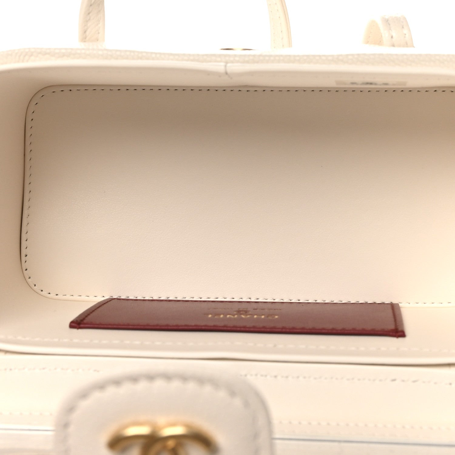 Chanel Shiny Caviar Preppy Coco Long Vanity With Strap White 5 of 11