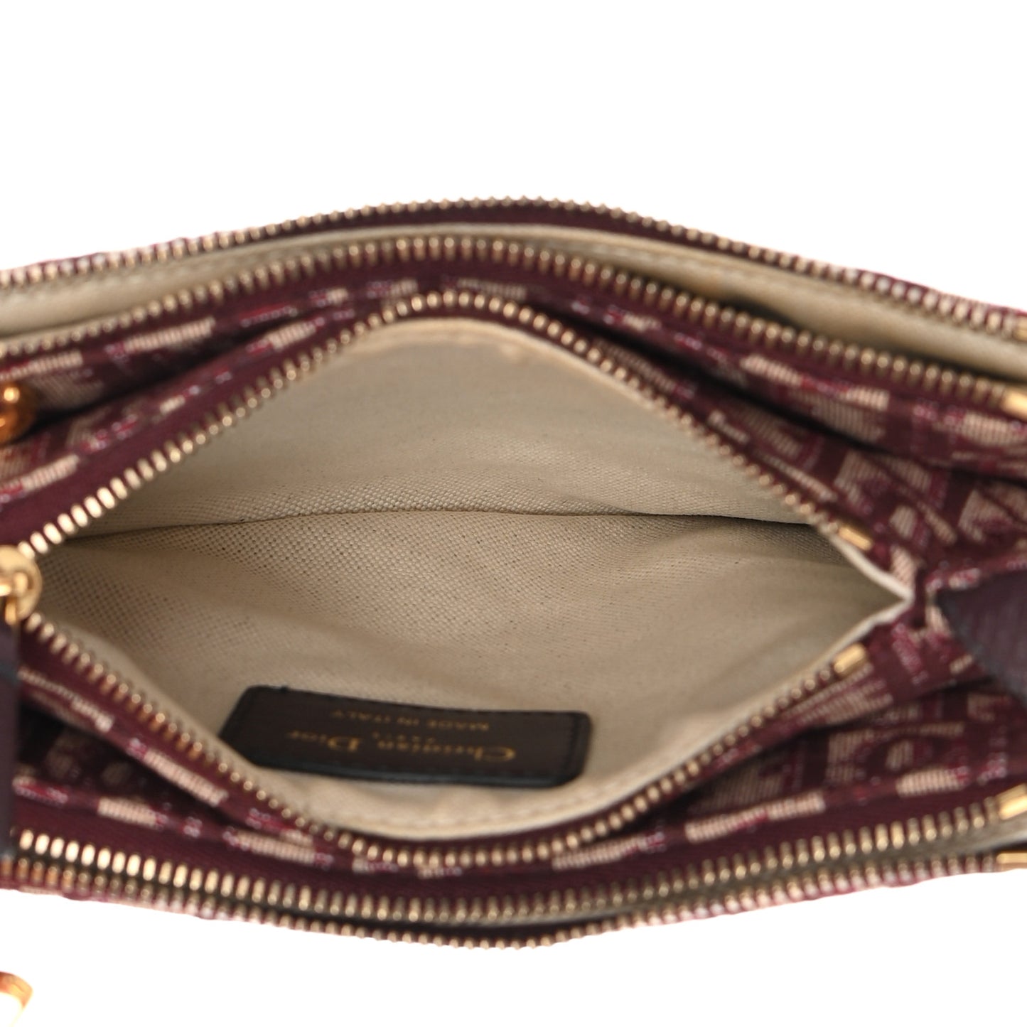 Oblique Saddle Pouch With Strap Burgundy