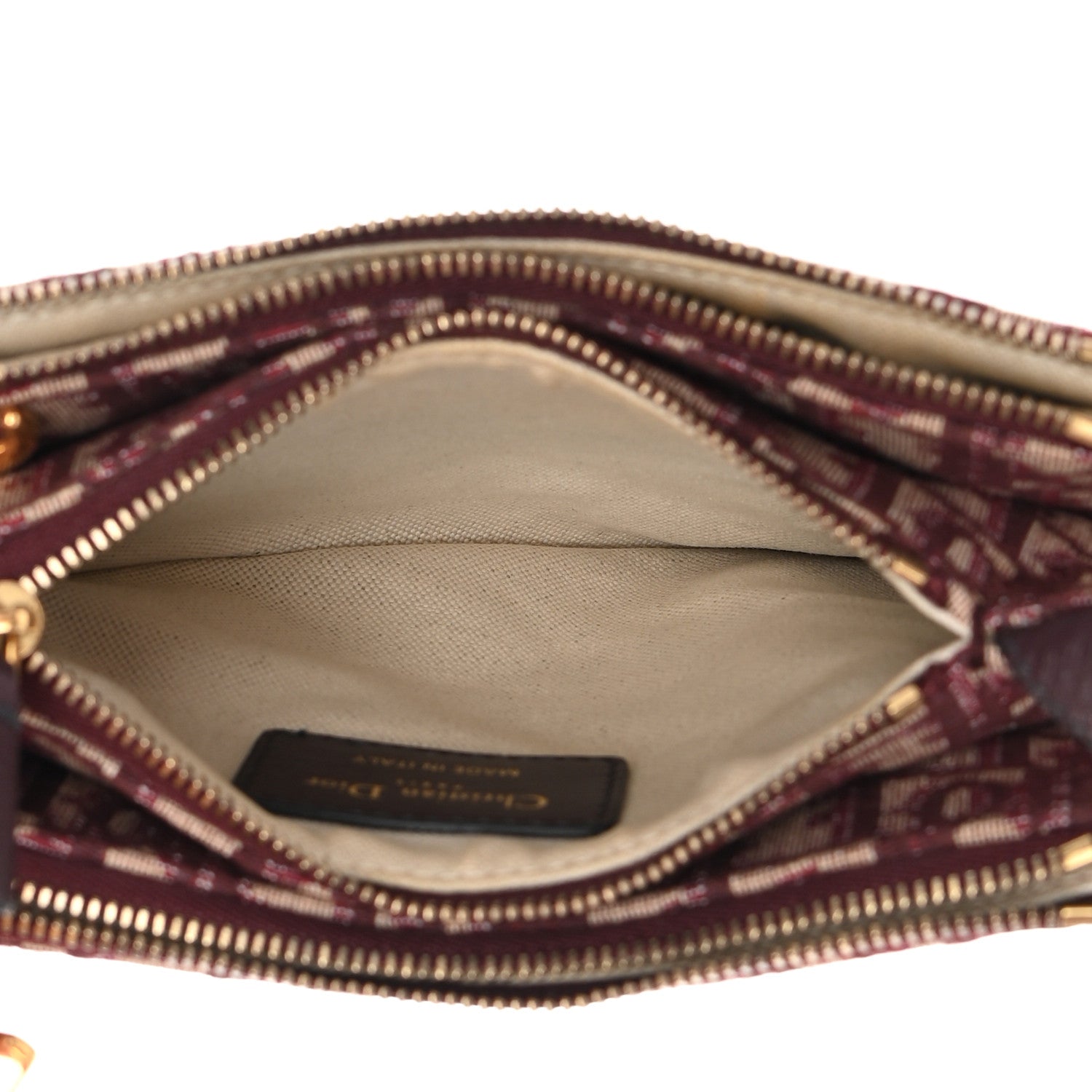 Christian Dior Oblique Saddle Pouch With Strap Burgundy 6 of 15