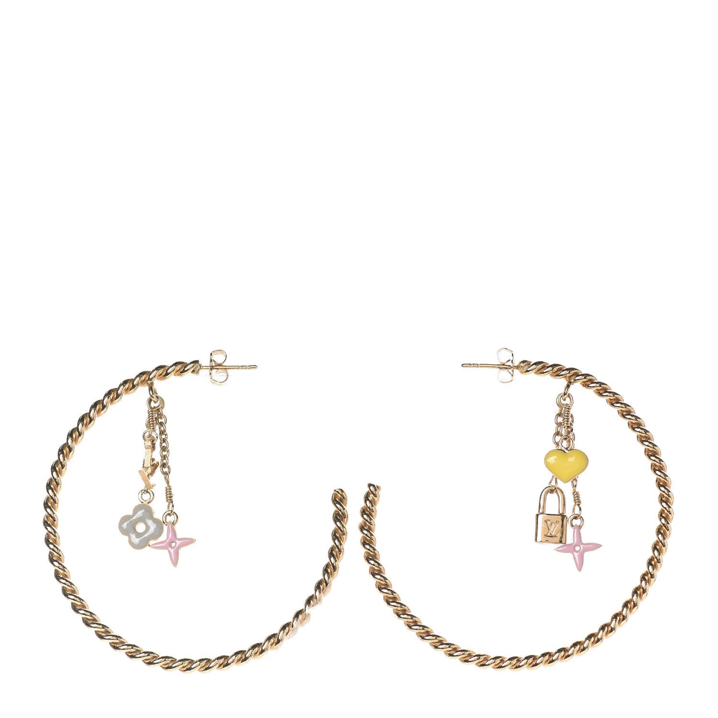 Sweet Monogram Creole Hoop Earrings Gold