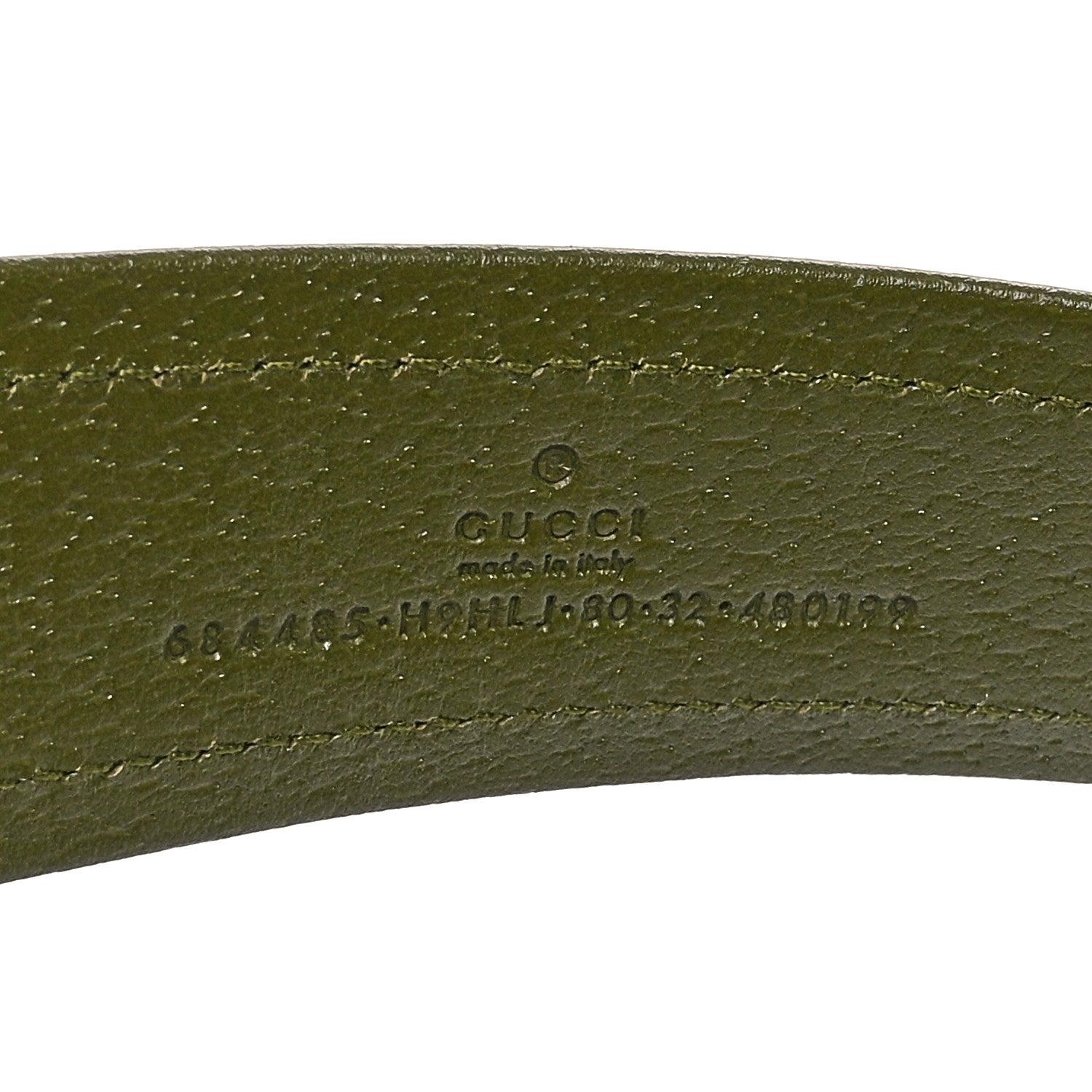 Gucci Econyl Nylon Monogram Off The Grid Belt Logo Buckle Belt 80 32 Juniper Green 5 of 5