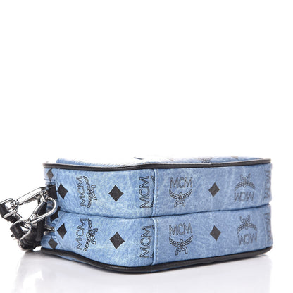 MCM Visetos Mini Camera Crossbody Bag Denim 4 of 9