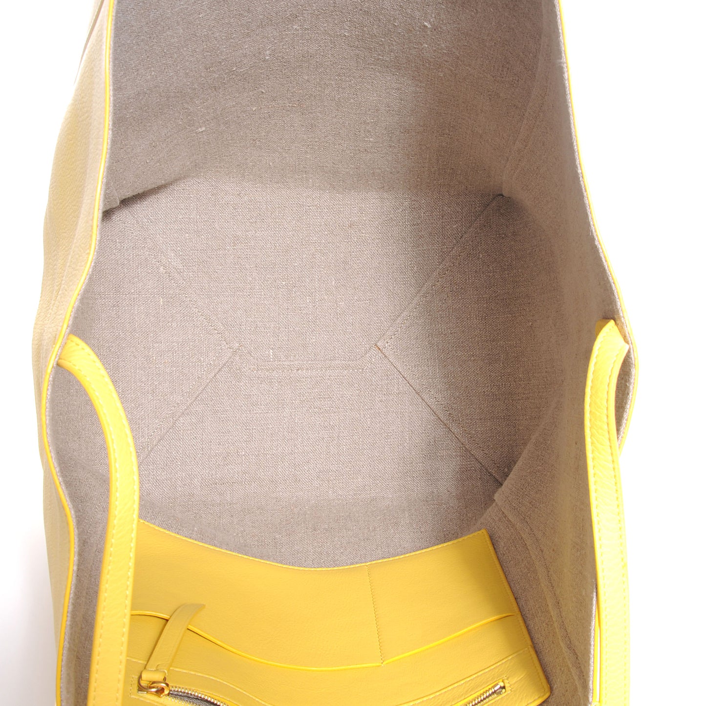 Calfskin Medium Horizontal Cabas Phantom Sun Yellow
