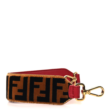 Fendi Velvet FF Mini Strap You Tobacco Fragola 1 of 5