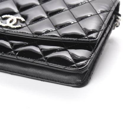 Chanel Patent Quilted Brilliant Wallet On Chain WOC Black 9 of 9