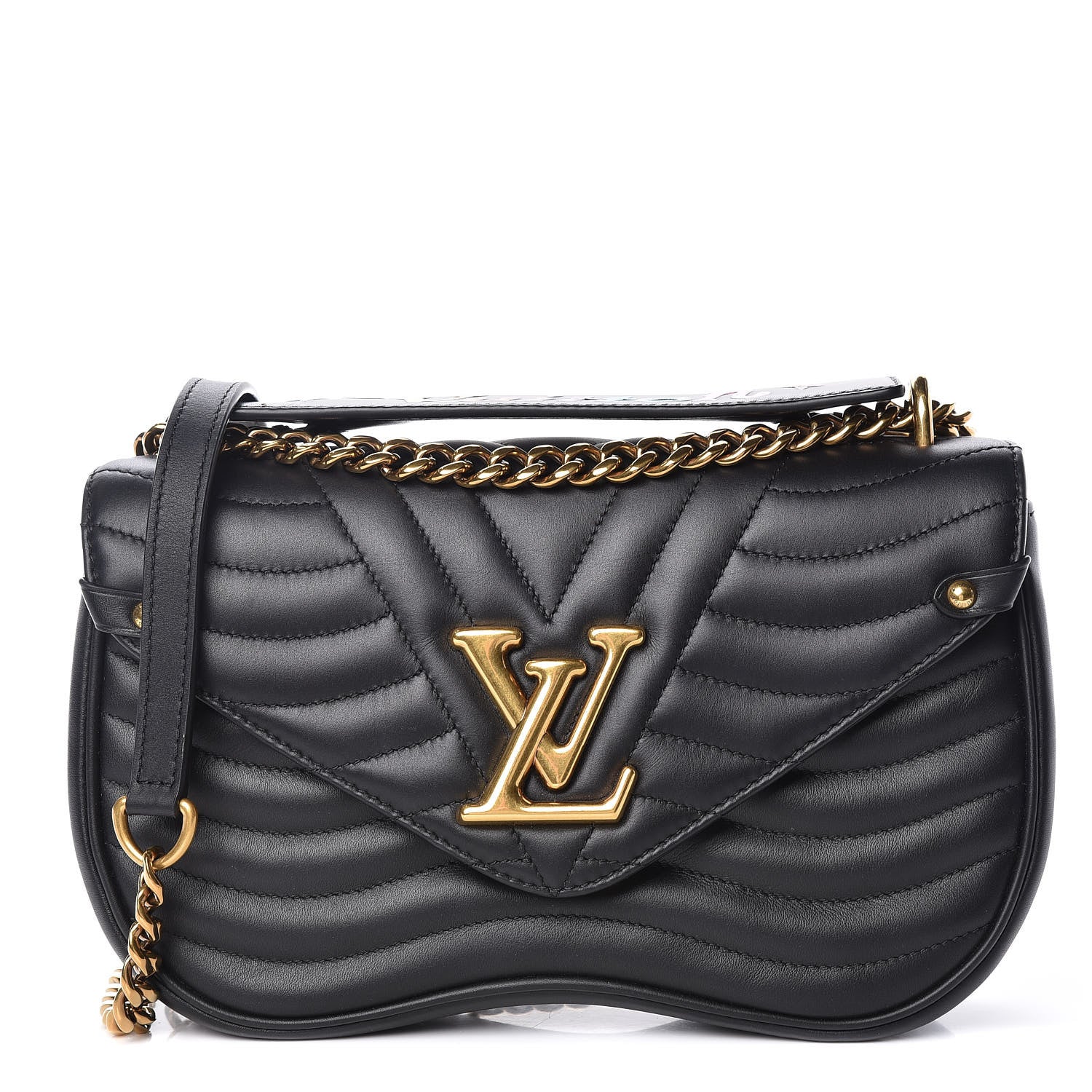 Louis Vuitton Calfskin New Wave Chain MM Black 1 of 11