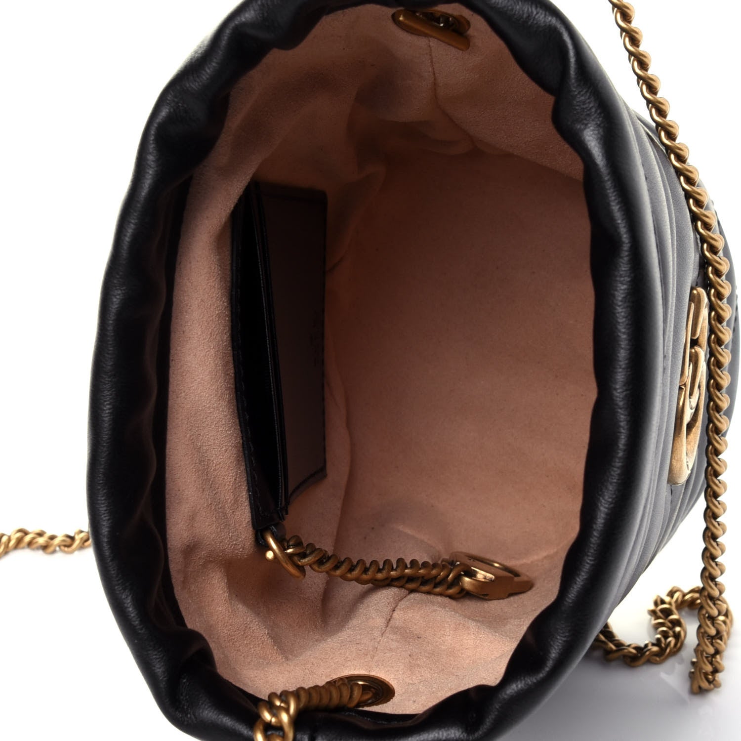Gucci Calfskin Matelasse Mini GG Marmont 2.0 Bucket Bag Black 4 of 4