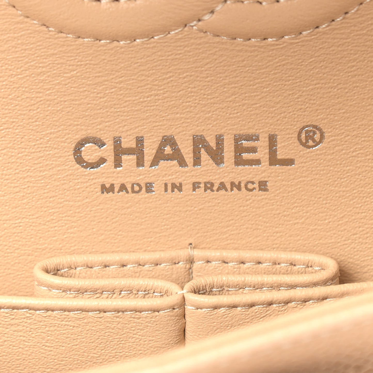 Caviar Quilted Small Double Flap Beige