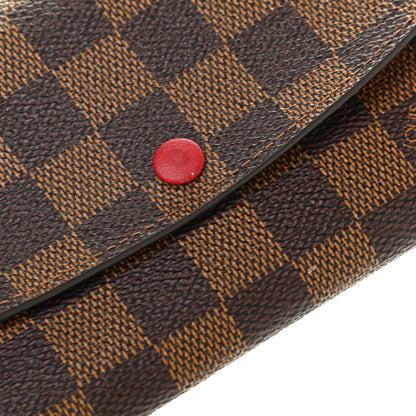 Louis Vuitton Damier Ebene Emilie Wallet Red 9 of 10