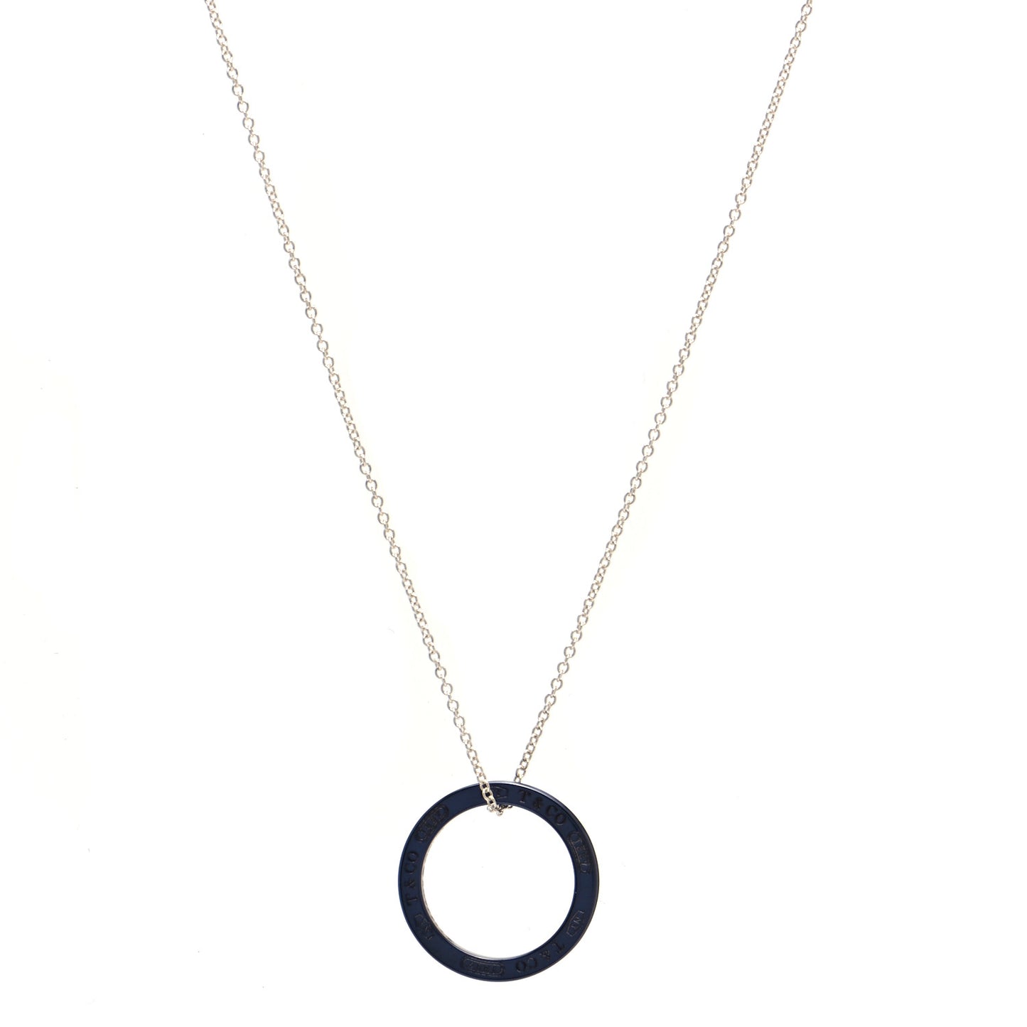Sterling Silver Titanium 1837 Circle Pendant Necklace