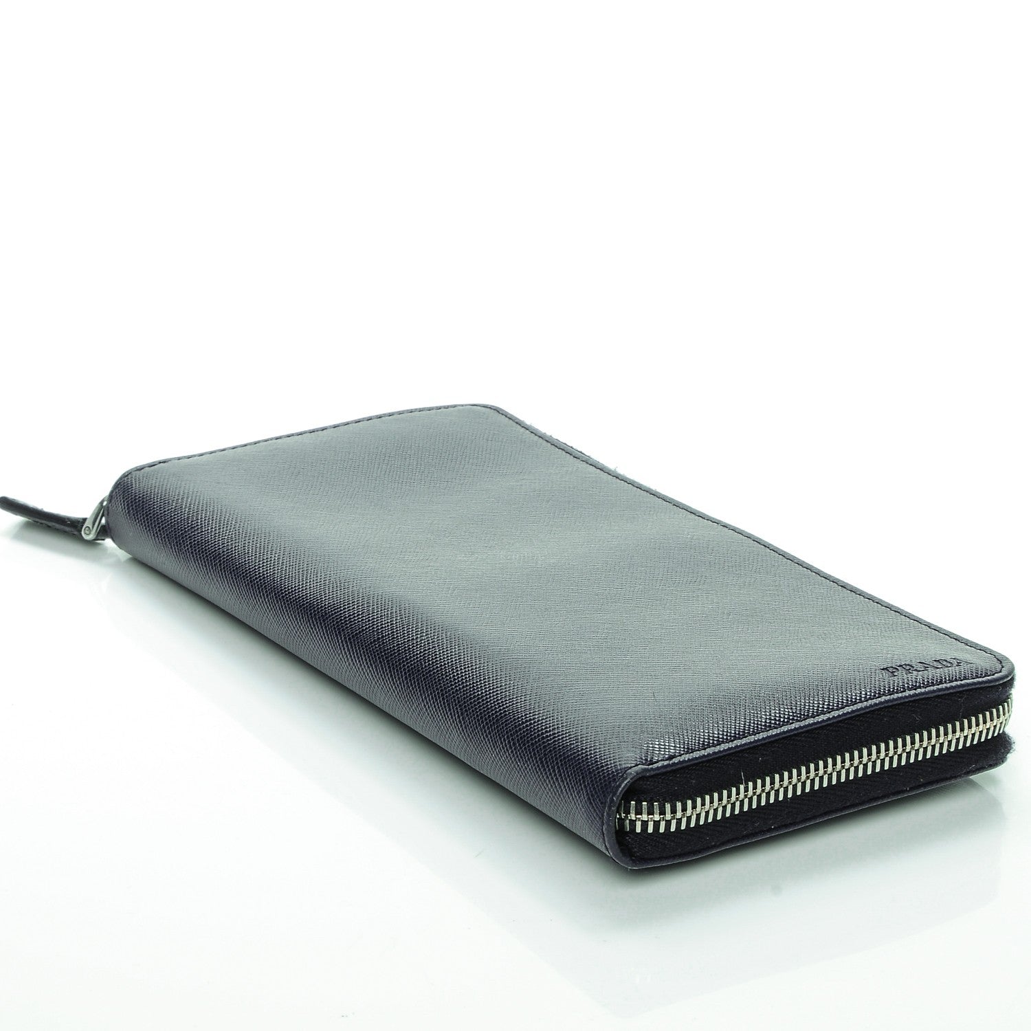 Prada Saffiano Zip Around Travel Wallet Baltico 4 of 6