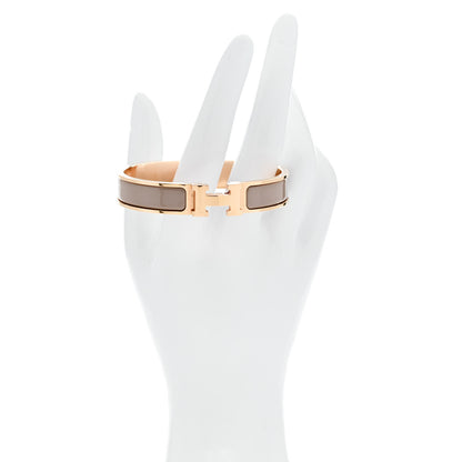 Hermes Enamel Narrow Clic Clac H Bracelet GM Marron Glace 2 of 4