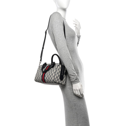 Gucci GG Supreme Monogram Web Small Ophidia Top Handle Bag Beige Blue 2 of 10