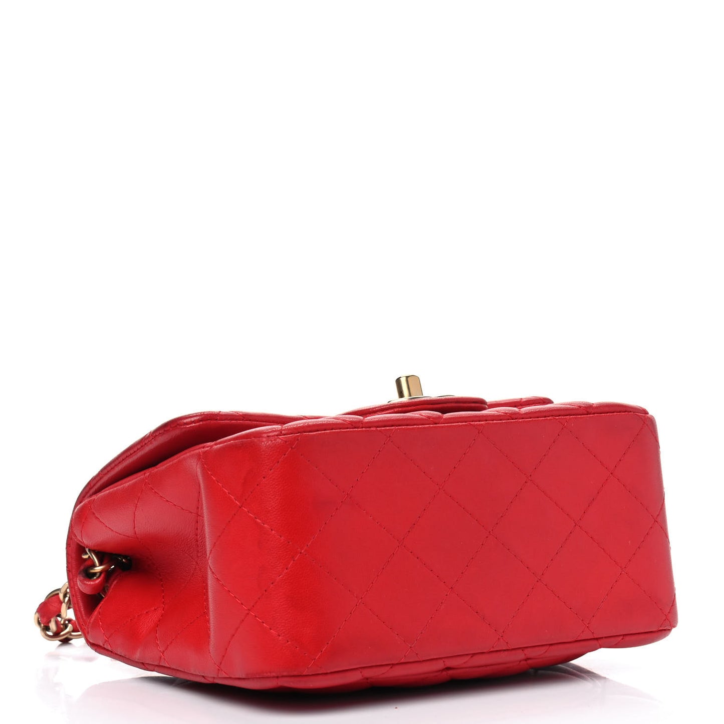 Lambskin Quilted Mini Square Flap Red