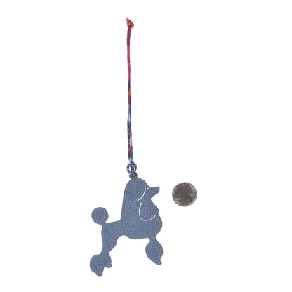 Hermes Togo Epsom Petit H Royal Poodle Bag Charm Black Bleu Brighton 2 of 4