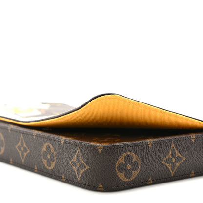 Louis Vuitton Monogram 2022 Christmas Animation New York Soho Pochette Felicie Chain Wallet Yellow 9 of 9