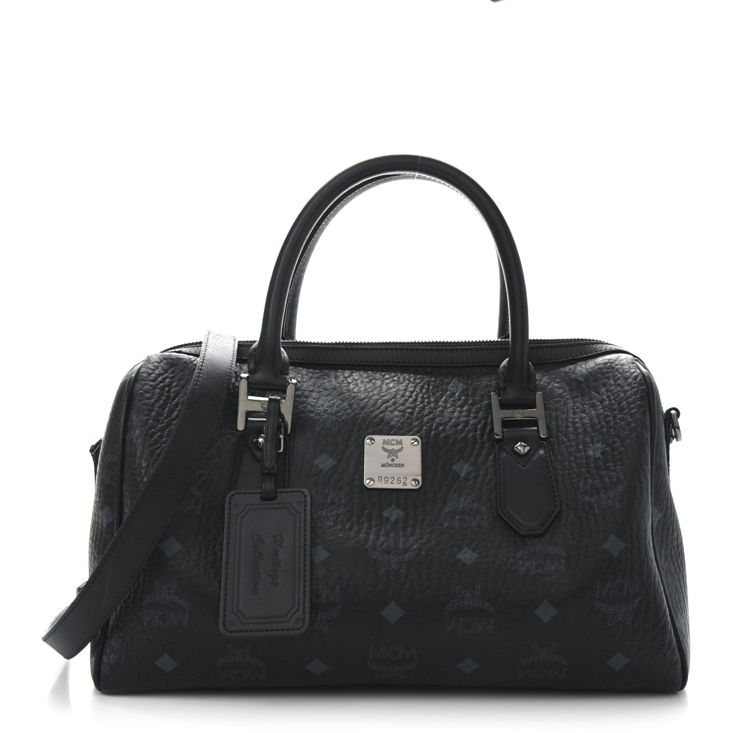 MCM Visetos Heritage Medium Boston Bag Black 1 of 9