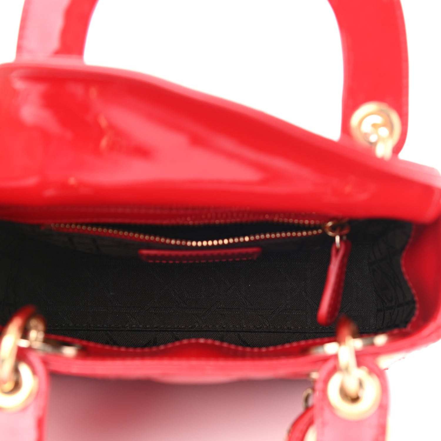 Christian Dior Patent Cannage Mini Lady Dior Red 5 of 10