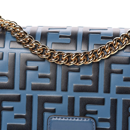 Fendi Vitello Liberty Bi-Color FF 1974 Embossed Small Kan U Shoulder Bag Balena Black 8 of 10