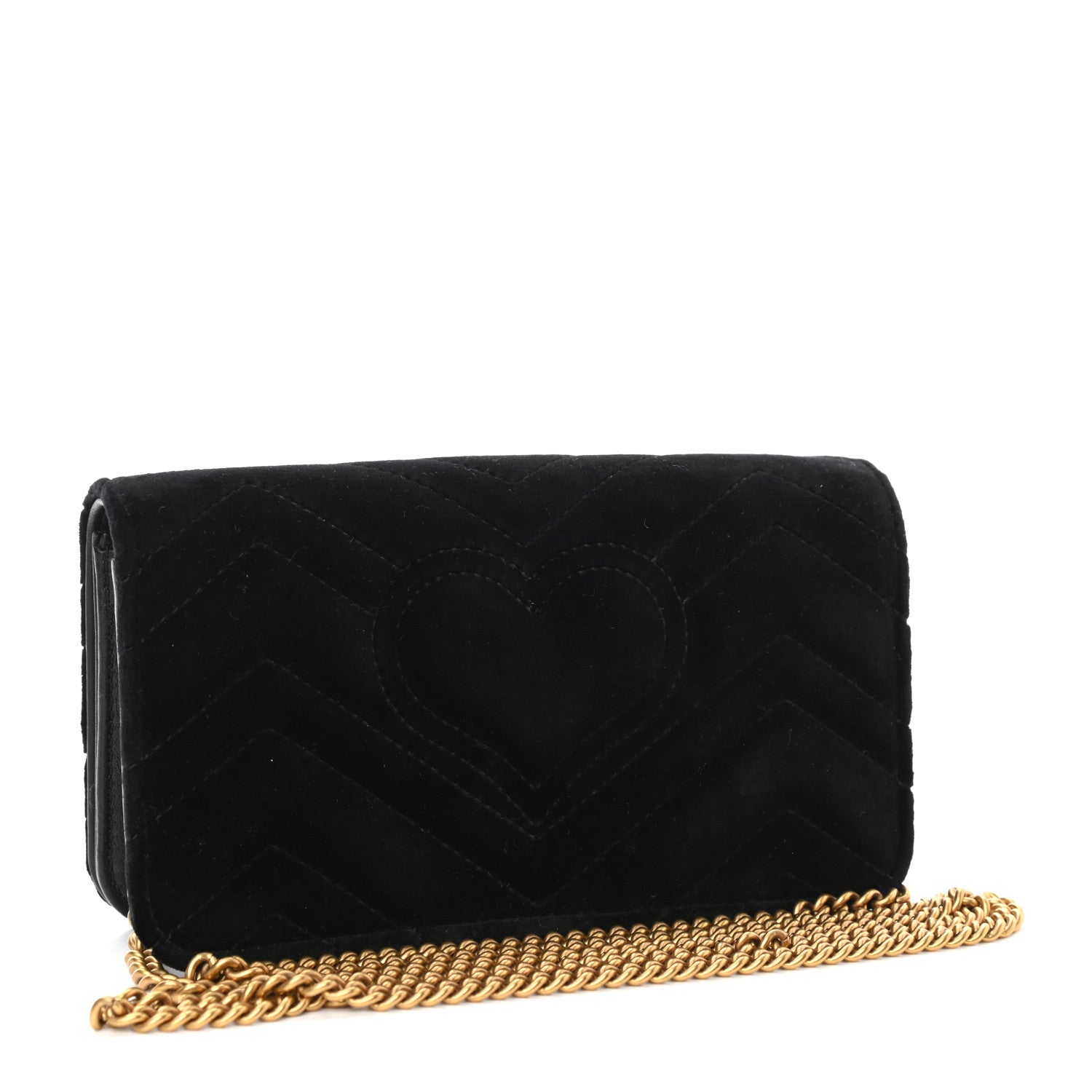 Gucci Velvet Matelasse GG Marmont Mini Bag Black 3 of 9