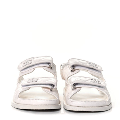 Chanel Lambskin Velcro Dad Sandals 36 White 2 of 10