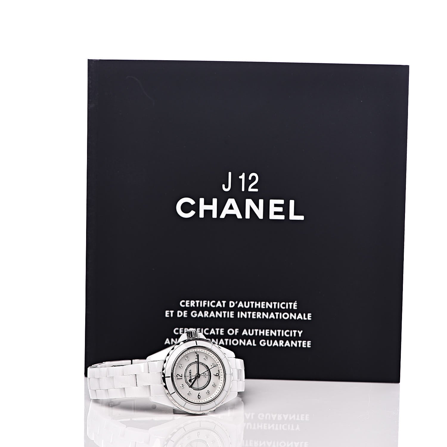 Chanel Stainless Steel Ceramic Diamond Mother of Pearl 29mm J12 Quartz Watch White 6 of 6