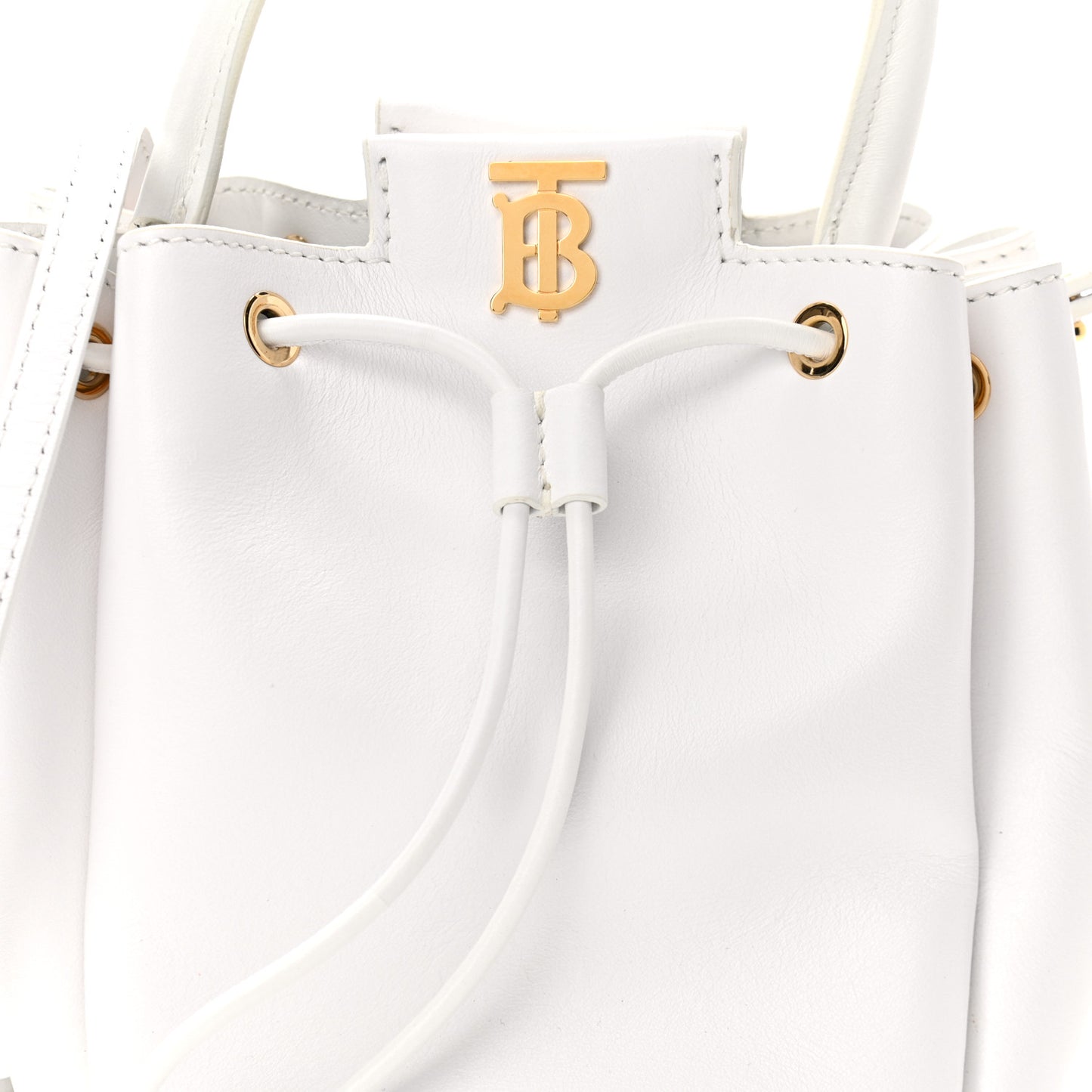 Calfskin Monogram Motif TB Bucket White
