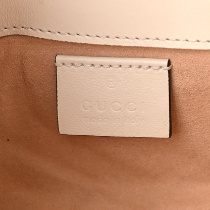 Gucci Calfskin Matelasse Super Mini GG Marmont Shoulder Bag White 6 of 10