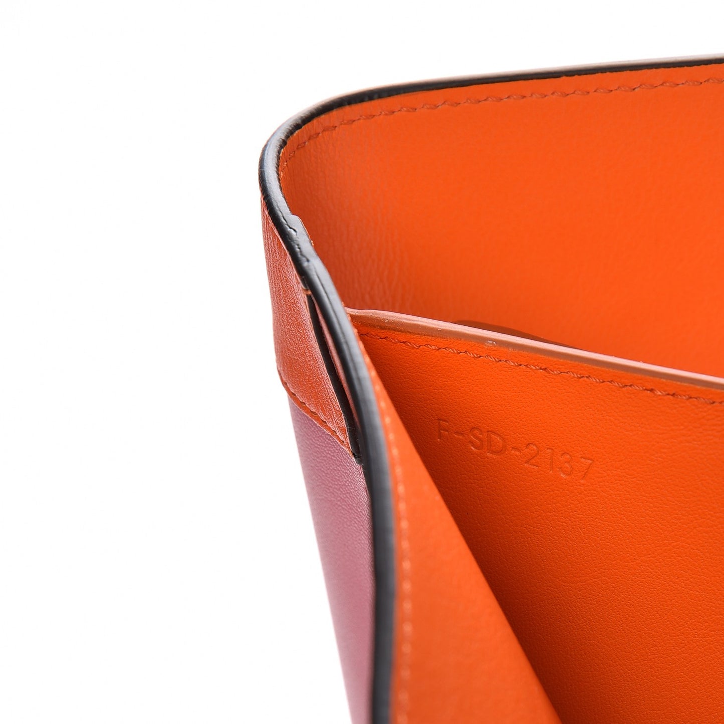 Smooth Lambskin Medium Frame Multifunction Wallet Orange Flamingo