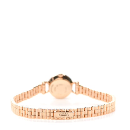 Hermes 18K Rose Gold Diamond Bezel 16mm Faubourg Quartz Watch 3 of 5