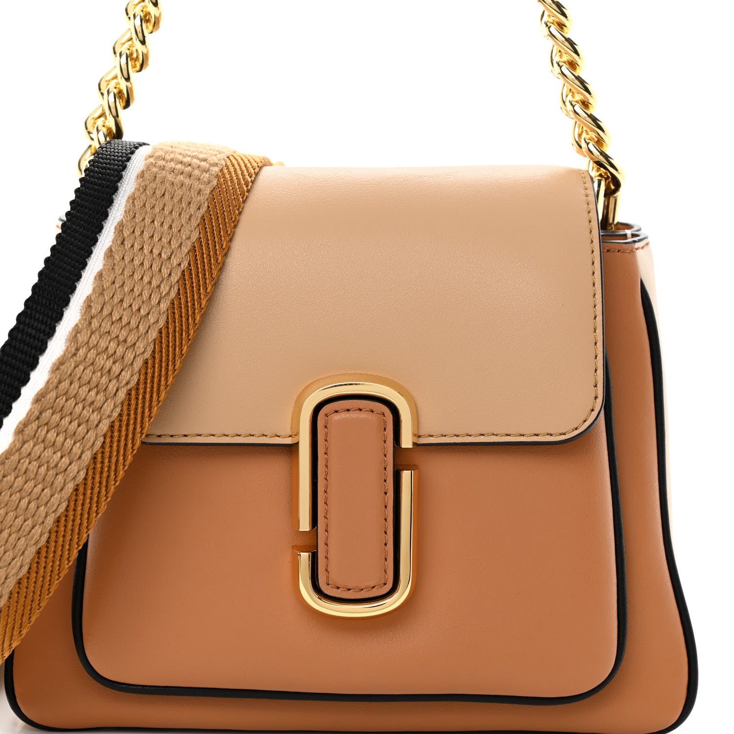 Marc Jacobs Calfskin Colorblock J Marc Chain Mini Satchel Cathay Spice Multicolor 7 of 9