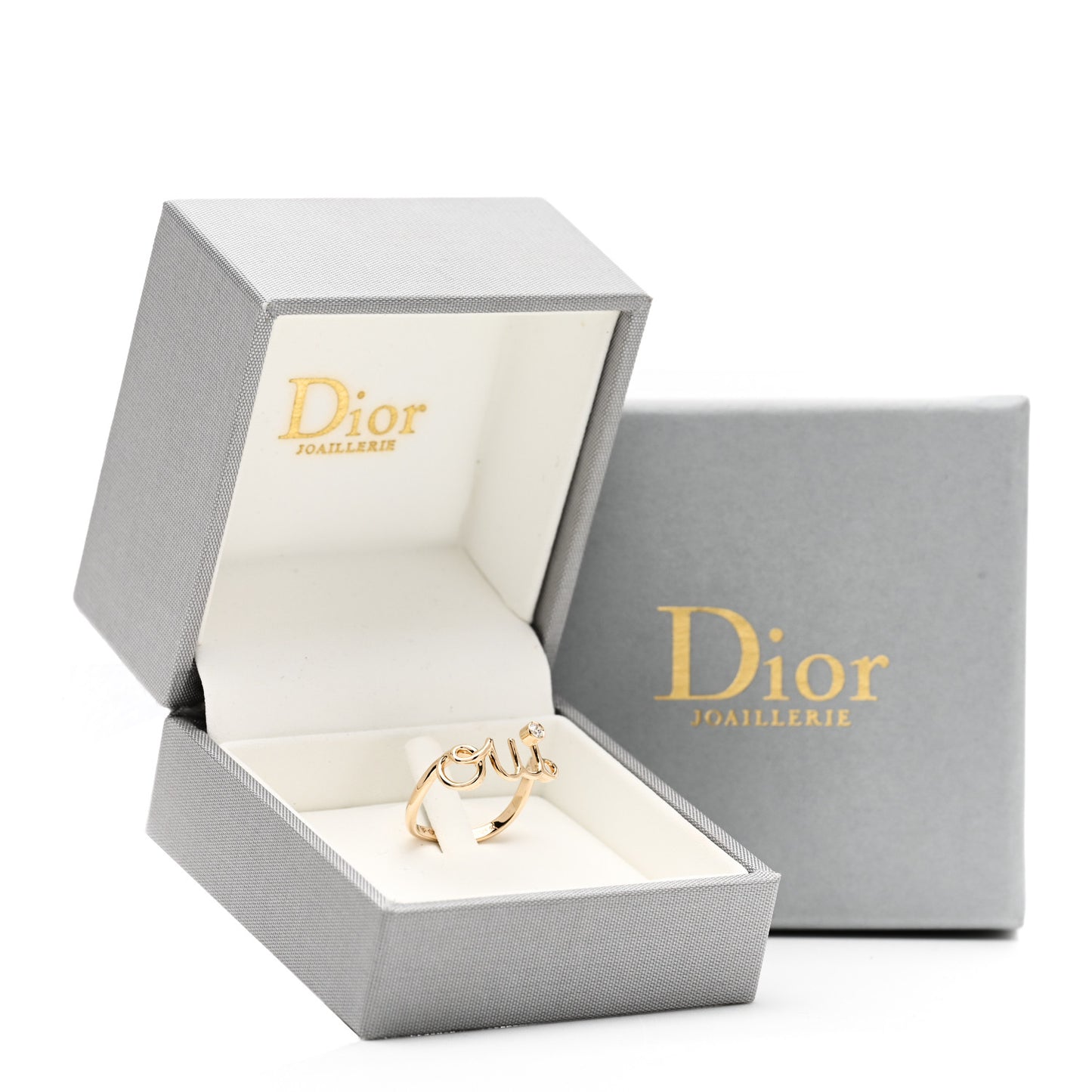 18K Yellow Gold Diamond Oui Ring 50 5.25