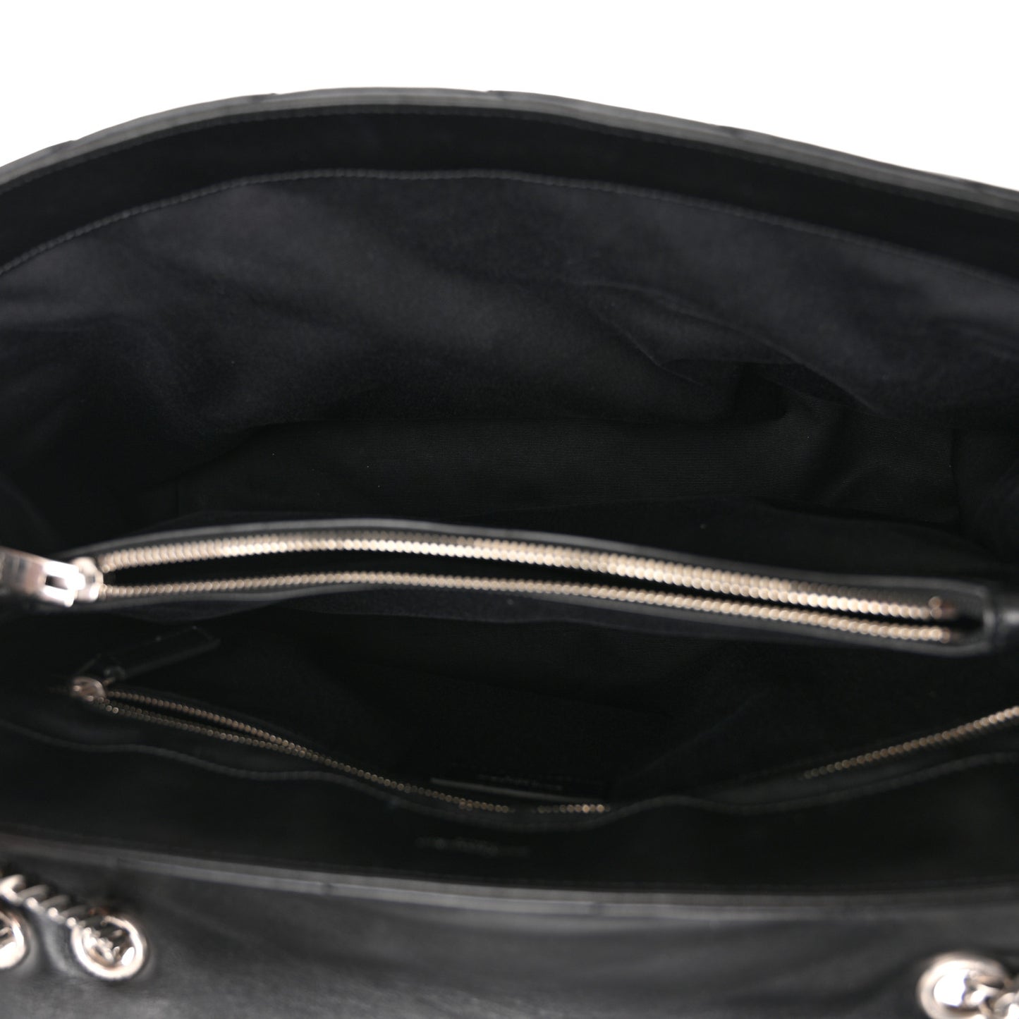 Calfskin Y Quilted Monogram Large Loulou Chain Satchel Black