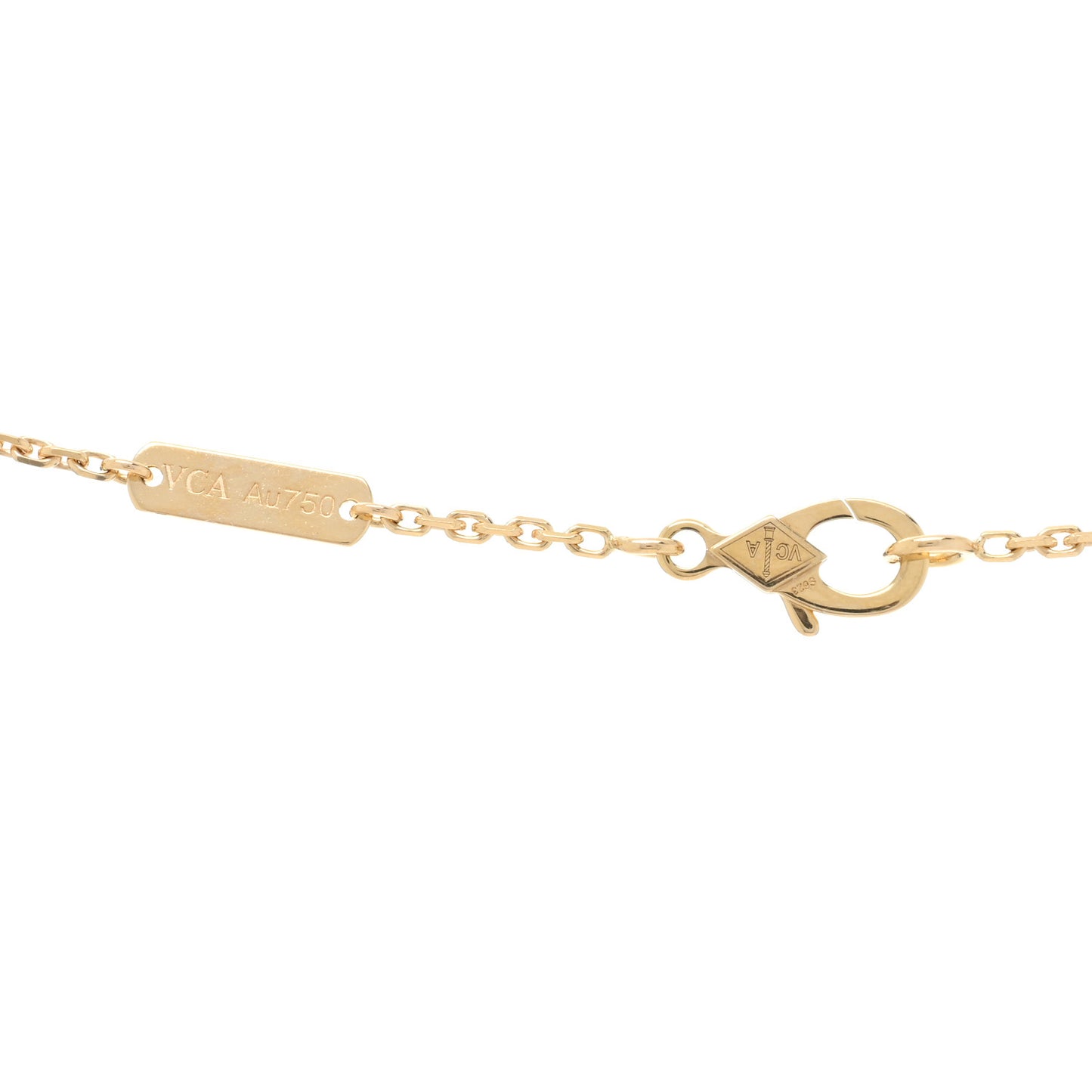 18K Yellow Gold Black Onyx Vintage Alhambra Pendant Necklace