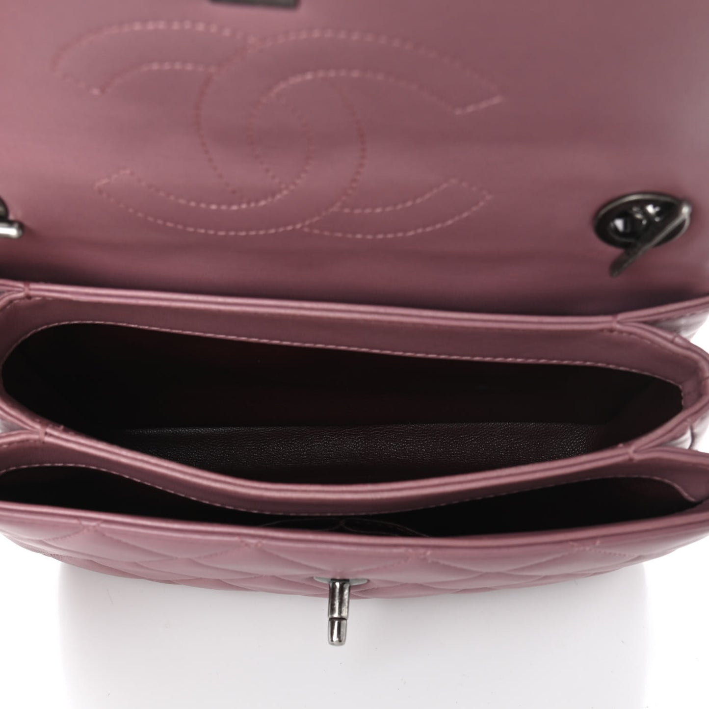 Lambskin Quilted Small Trendy CC Flap Dual Handle Bag Light Purple
