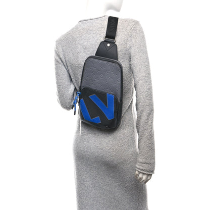 Louis Vuitton Empreinte Avenue Sling Bag Grey Blue 2 of 9