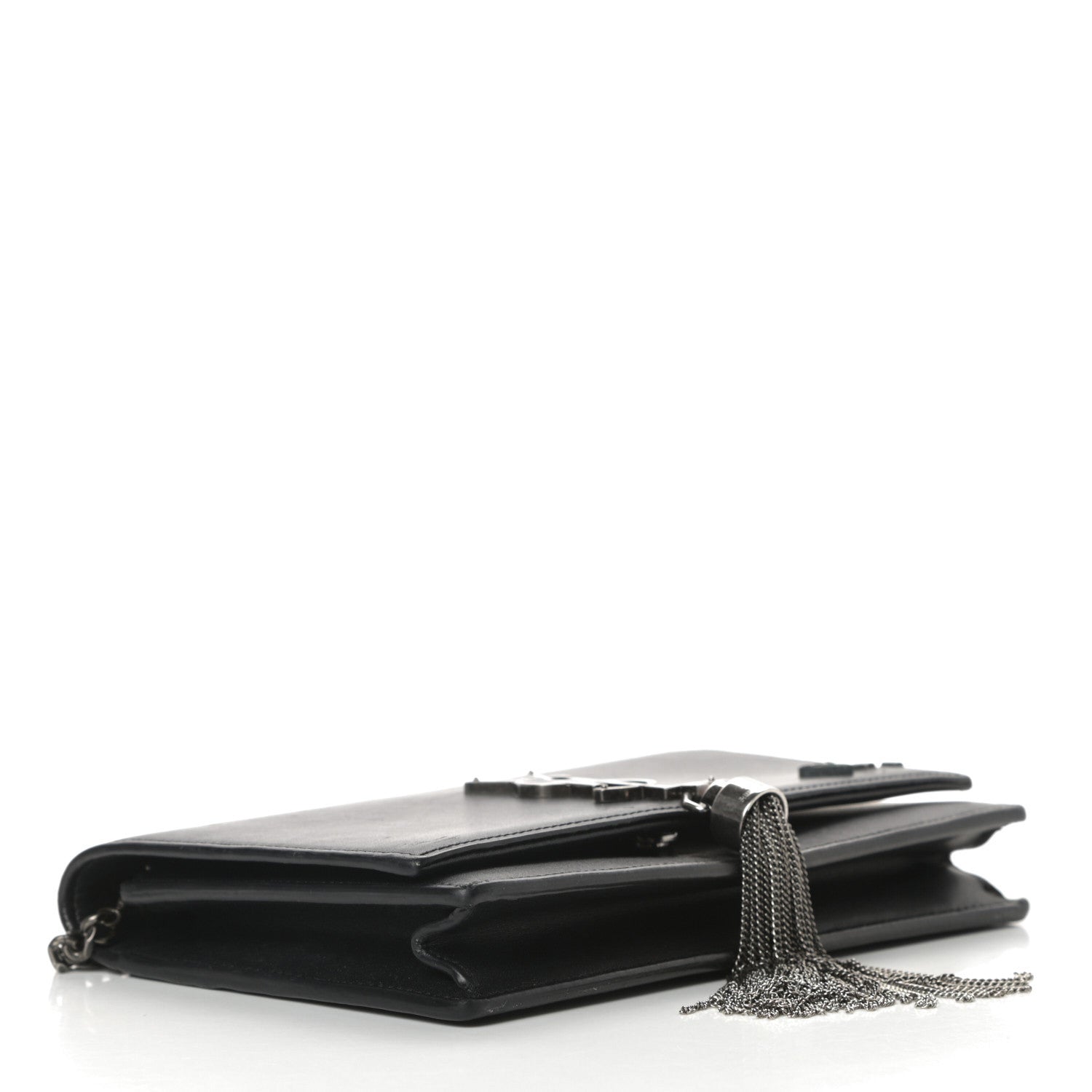 Saint Laurent Smooth Calfskin Classic Monogram Pins Kate Tassel Chain Wallet Black 4 of 18