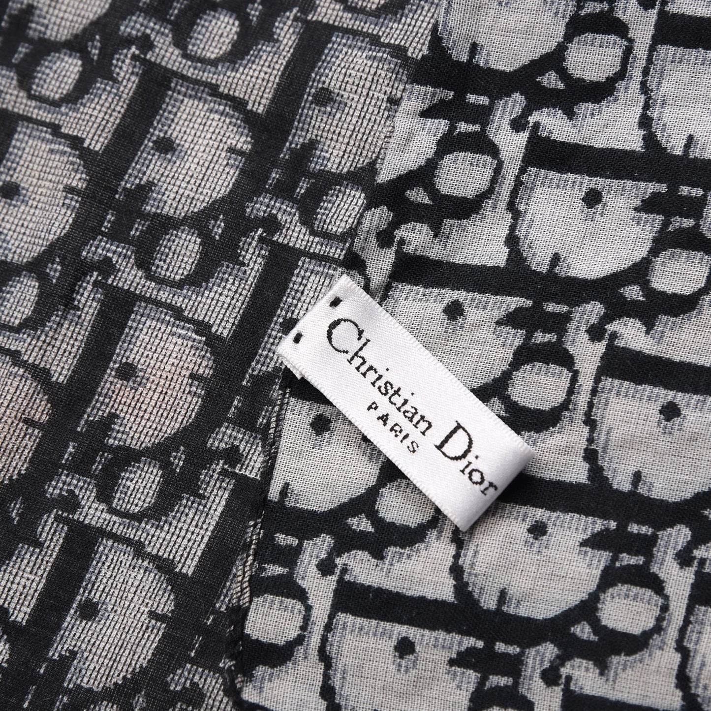 Cotton Monogram Scarf Navy Blue