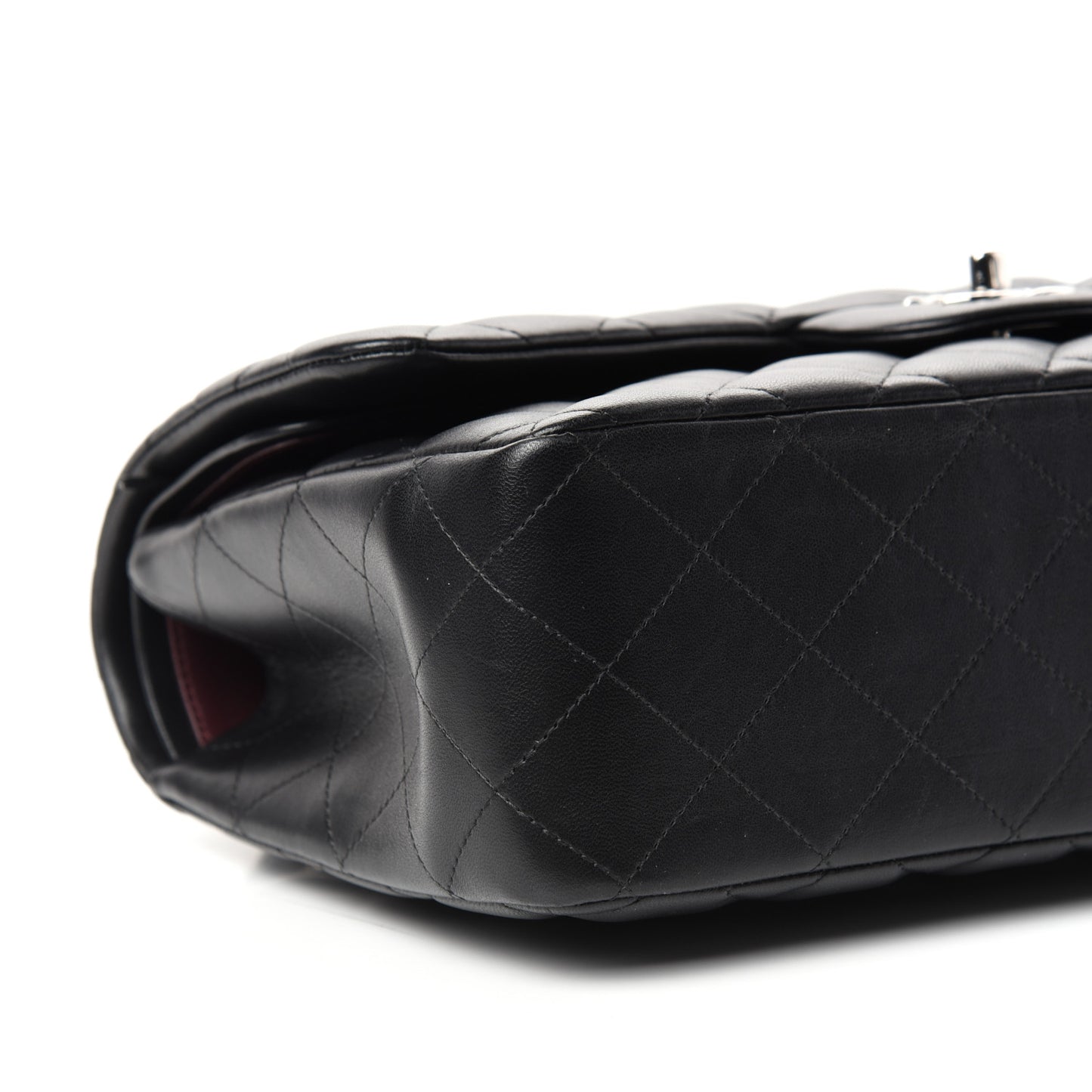 Lambskin Quilted Jumbo Double Flap Black