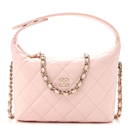 Chanel Caviar Quilted Hobo Clutch With Chain Light Pink 1 of 10